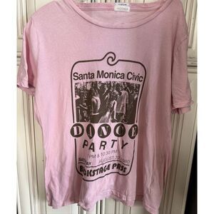 Mother Women's Itty Bitty Goodie Dance Party Backstage Pass Tee Pink Size XL
